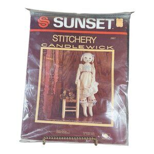 Sealed NOS Sunset Stitchery Candlewick EMILY Doll Kit 2867 Vintage sew DIY craft